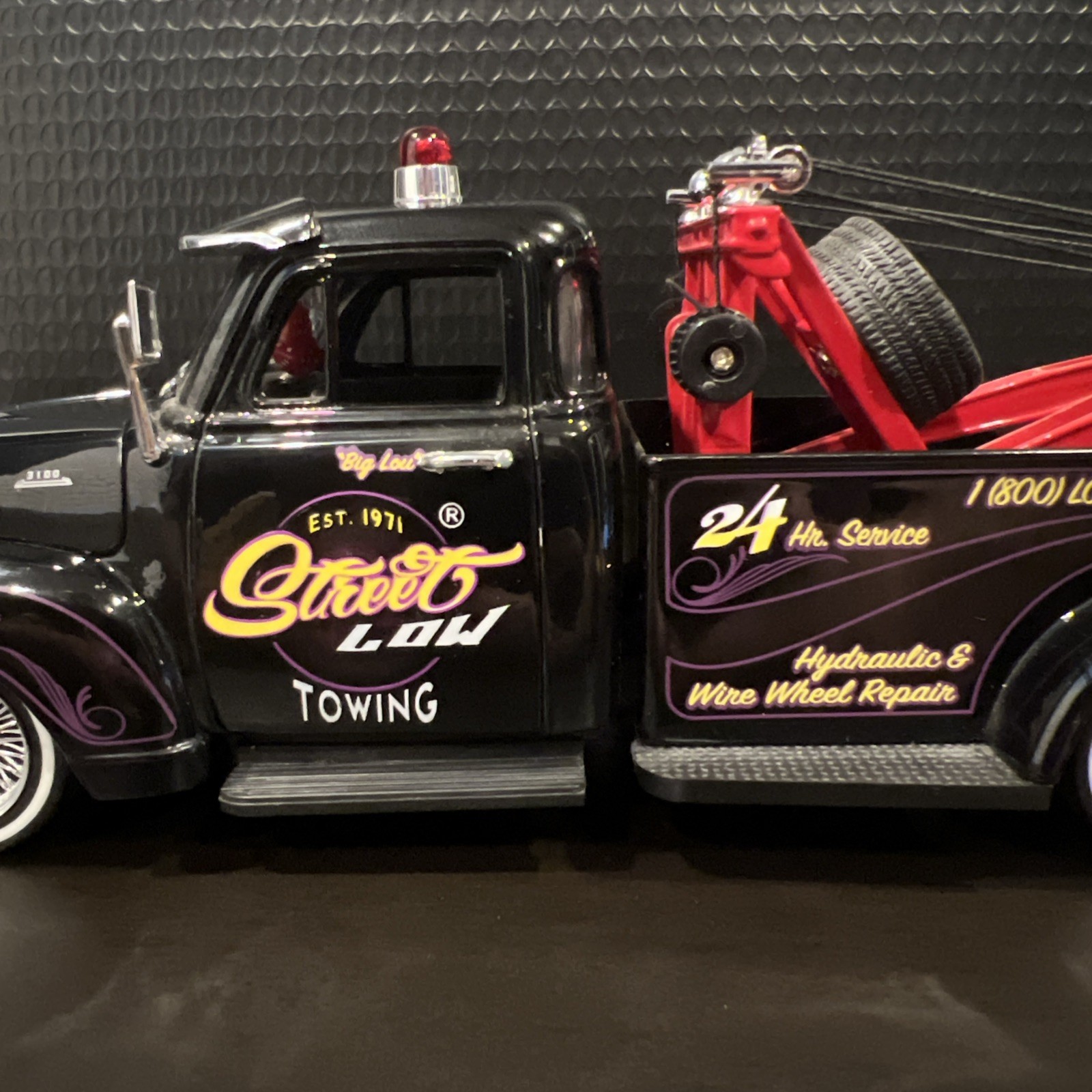 Vintage 2003 Jada Street Low 1953 Chevrolet 3100 Tow Truck Nice Cables/Paint