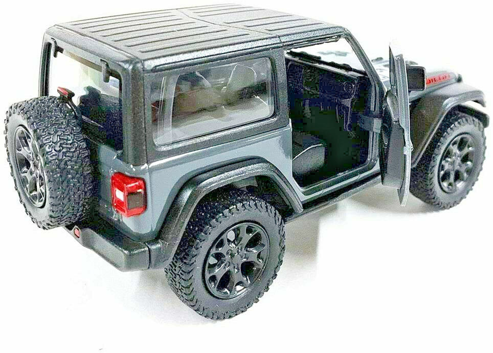 2018 Jeep Wrangler Rubicon HARD TOP Diecast Model Toy Car 1:34 Scale 5″ GREY