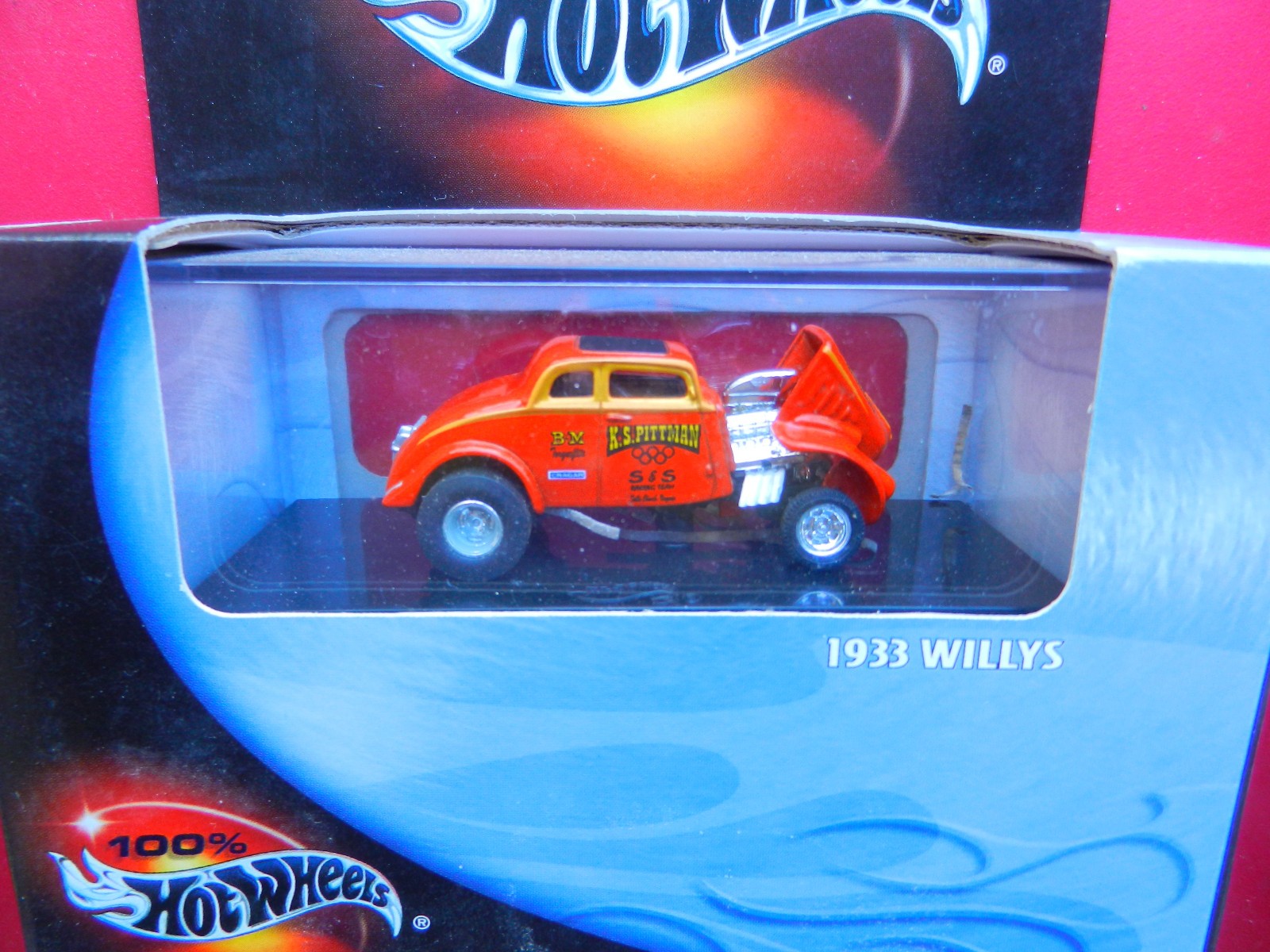 HOT WHEELS 100% BLACK BOX K.S. PITTMAN ORANGE 1933 WILLYS GASSER NHRA 1:64 VHTF