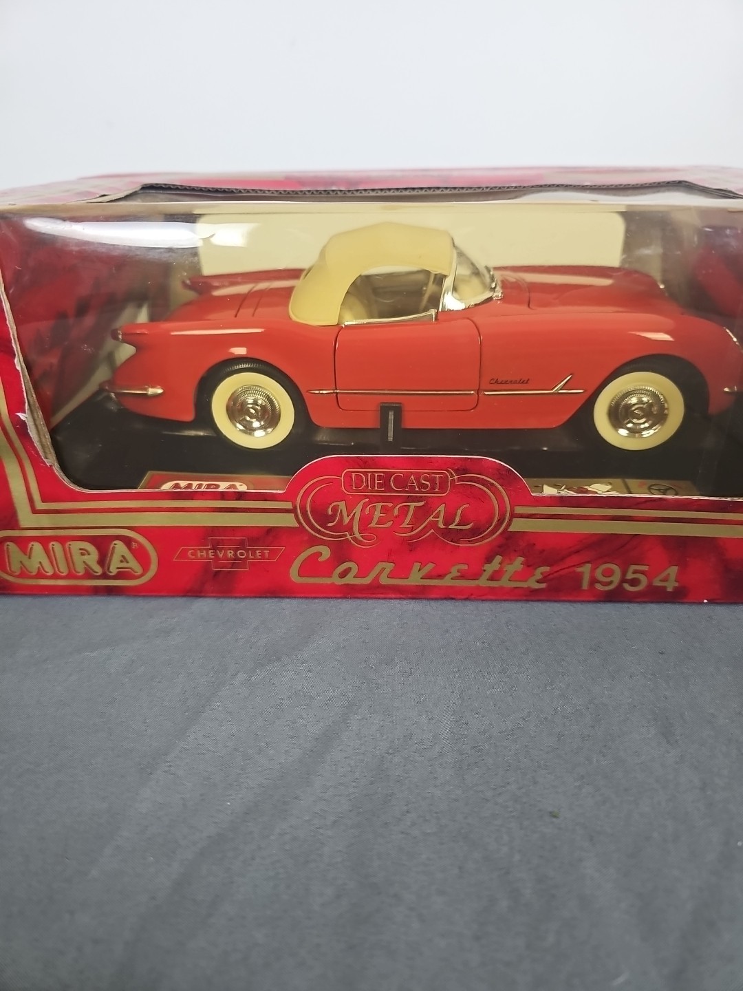 Vintage Mira Golden Line 1954 Chevrolet Corvette RED 1:18 #6195 NICE!!