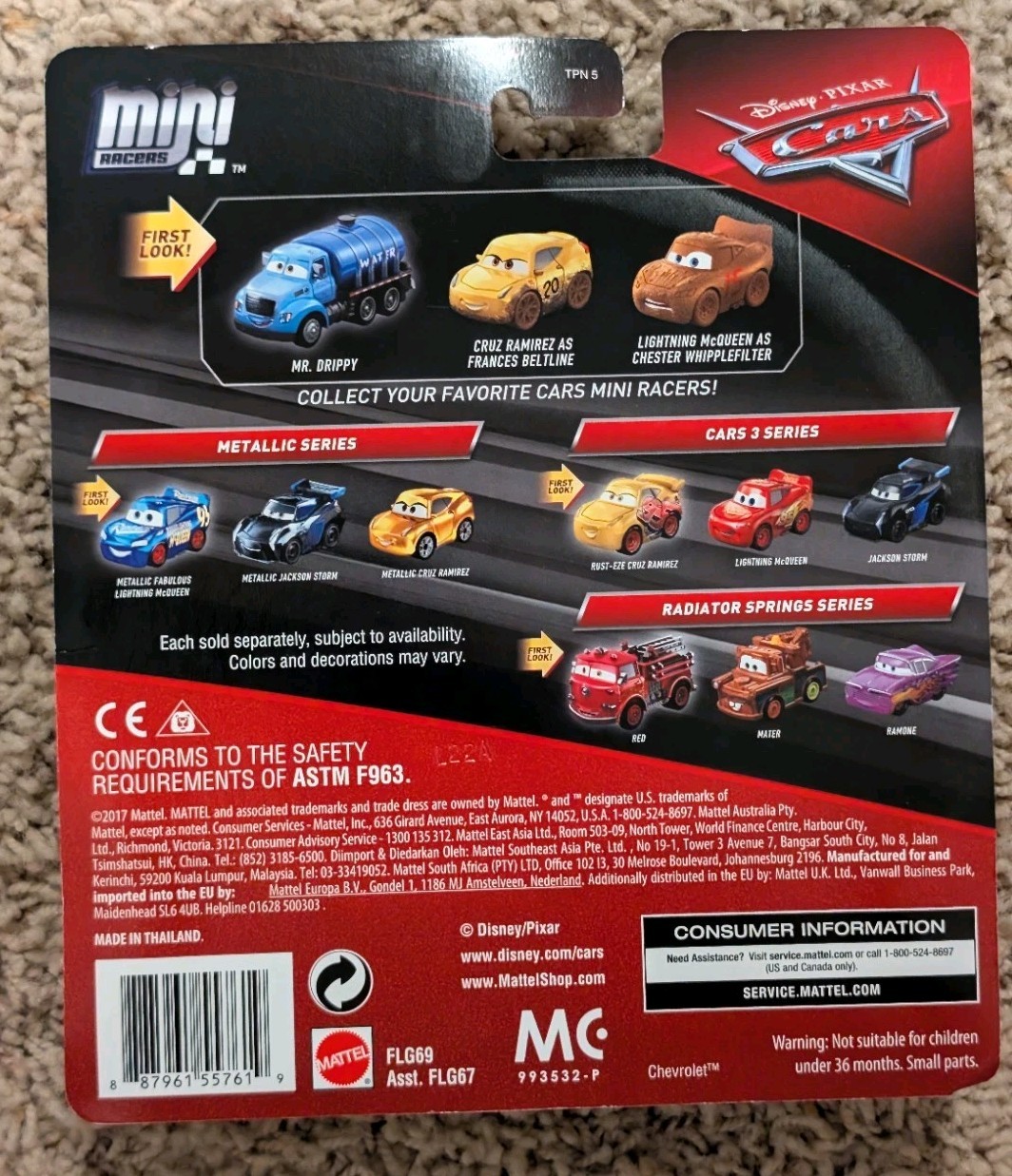 2017 Disney Pixar Cars:Mini Racers DERBY RACERS-Mr.Drippy Cruz Ramirez Lightning