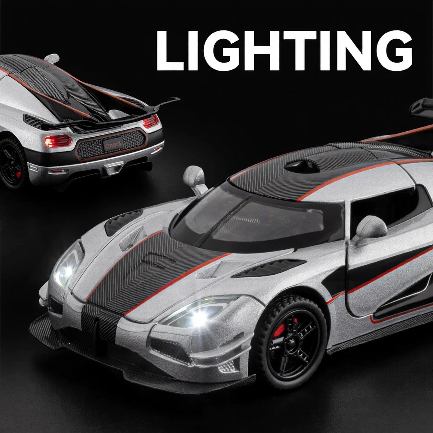 1:32 ONE-1 Alloy Diecast Model Car – Light Sound Toy Supercar Gift