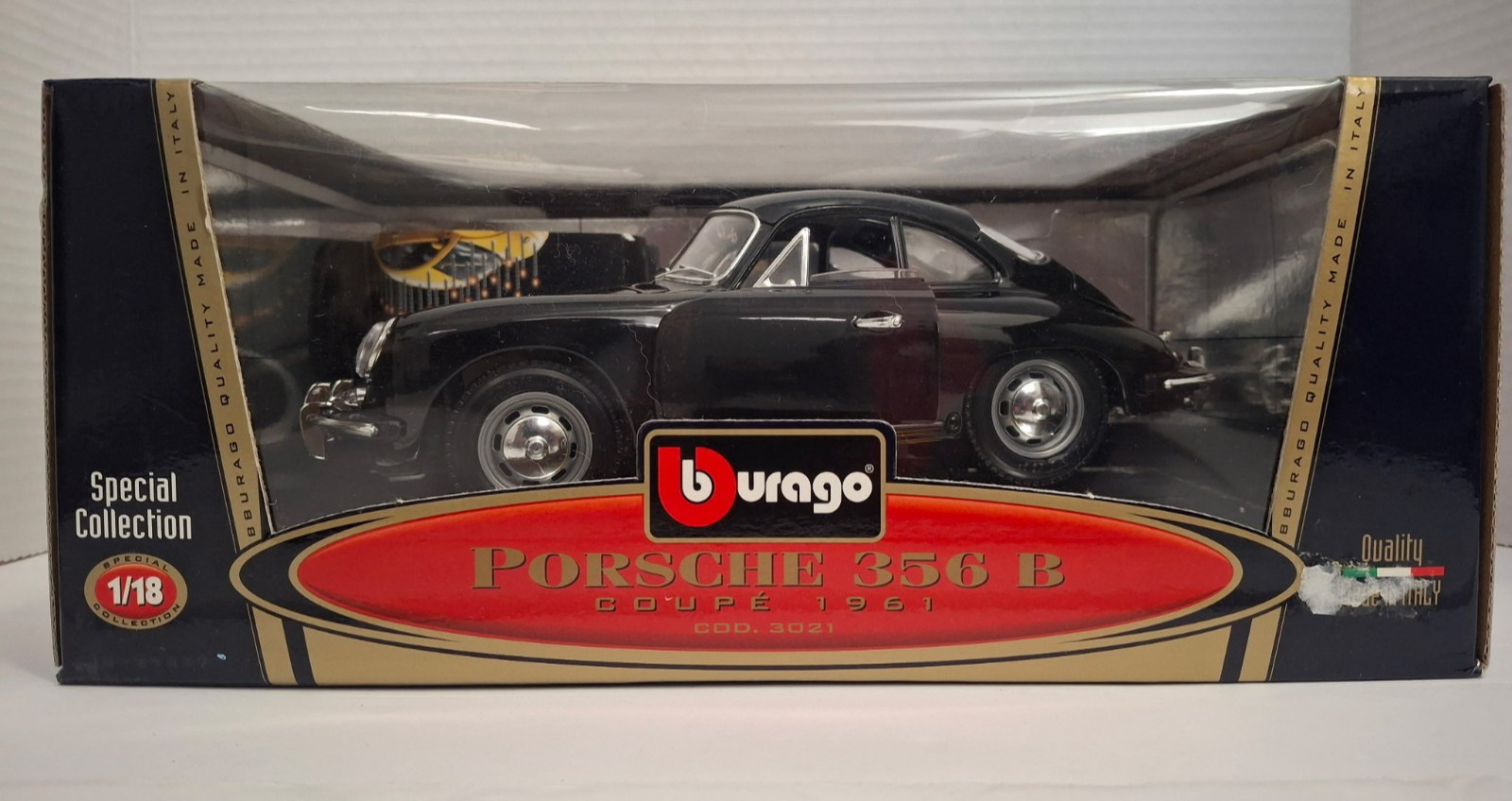 Bburago 1:18 Porsche 356 B Coupe 1961 Black Special Collection Diecast NIB