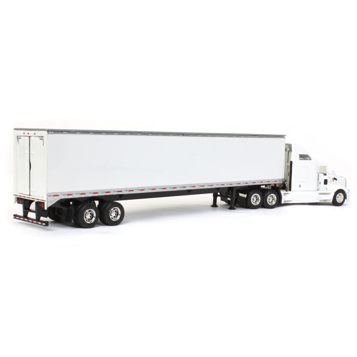 1/64 White Kenworth T660 Sleeper with Trailer with Double Rear Doors 37032