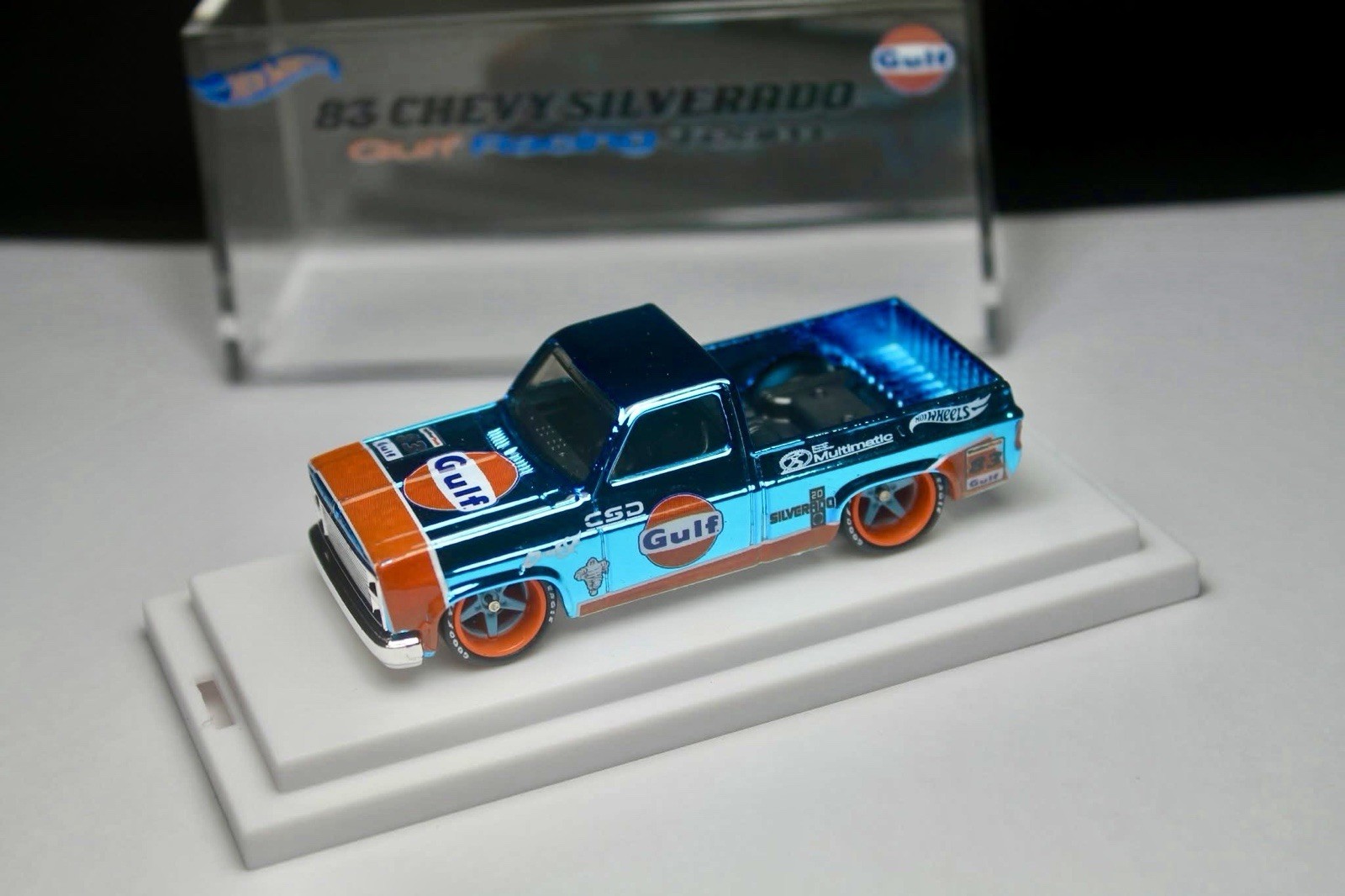 Hot Wheels 83 Silverado Gulf Blue Spectraflame Custom made