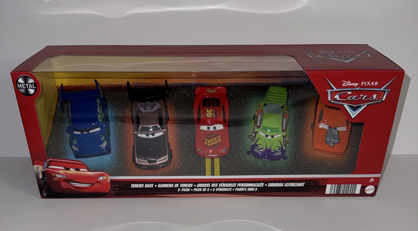 Disney Pixar Cars Tuners Race 5 Pack W/ DJ, Boost, Lt McQueen, Wingo & Snotrod
