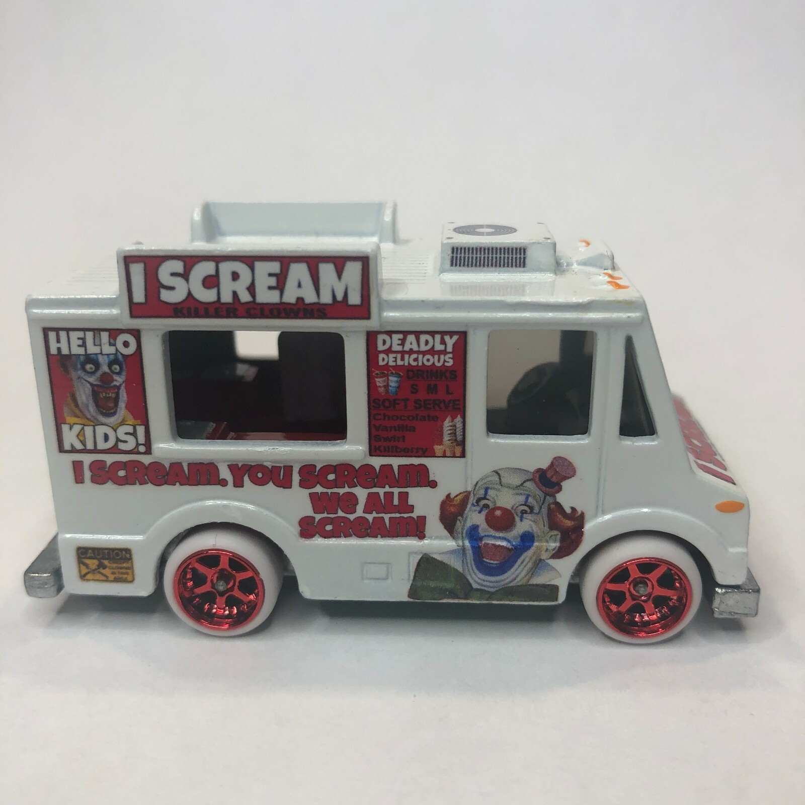 Clear Waterslide Decal for Hot Wheels Ice Cream Truck Quick Bite I SCREAM Clown
