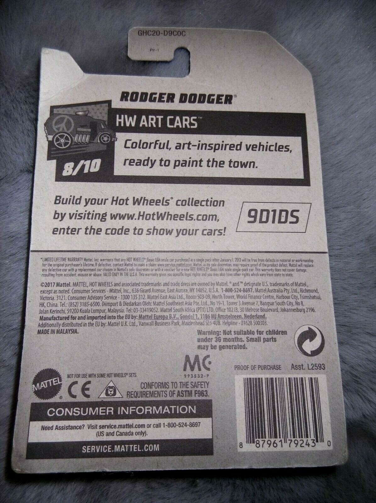 Hot Wheels #9D1DS Black Steampunk Rodger Dodger NIP + 1 Free Random Car