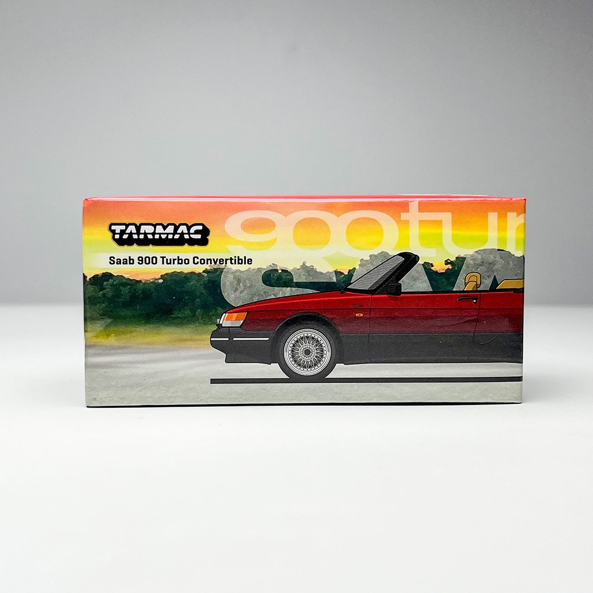 Saab 900 Turbo Adjustable 1:64 Red Die Casting Model Car Collecting Gifts