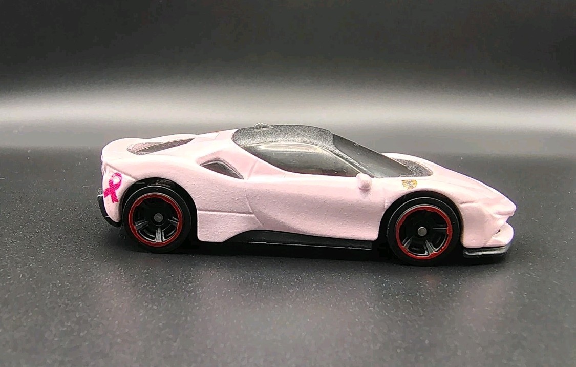 Custom Hot Wheels Ferrari SF90 Stradale Pink 1/64 Stock Wheels NoScalpCustoms