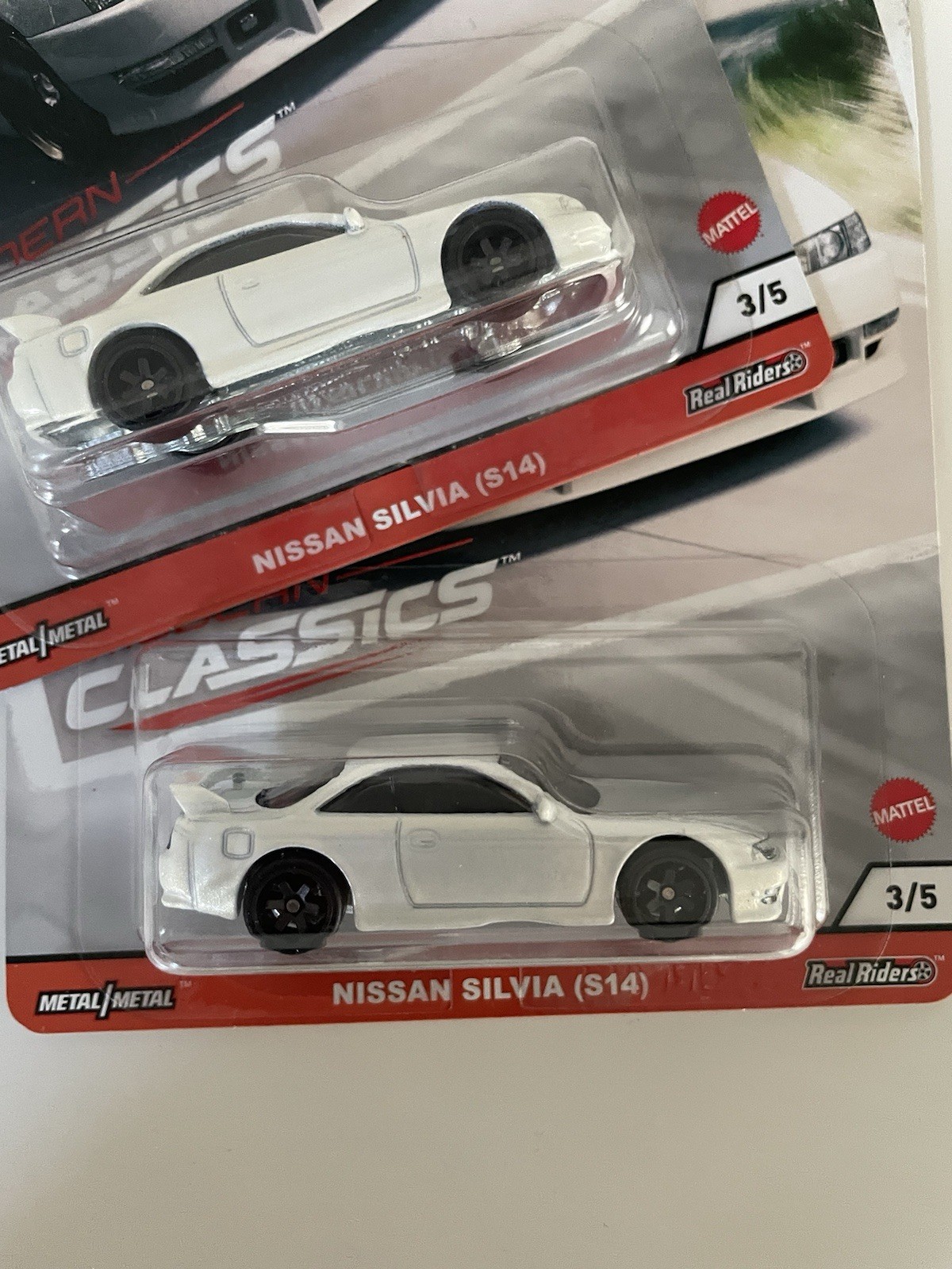 Hot Wheels ERROR Modern Classics White Nissan S14 No Light Tampos Dual Protector