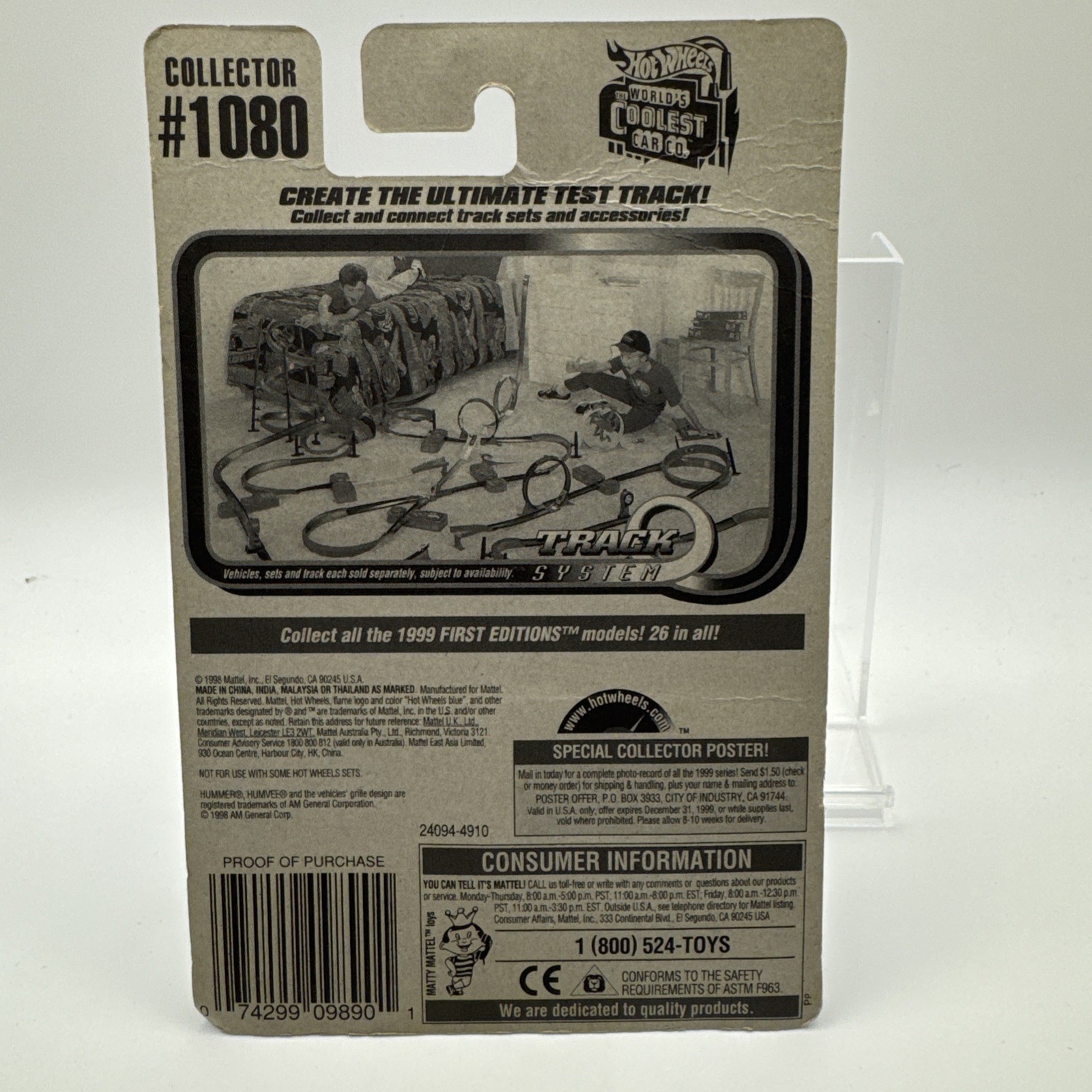 Hot Wheels Humvee Collector 1080 1:64 Diecast Truck Blue Card Unopened Box