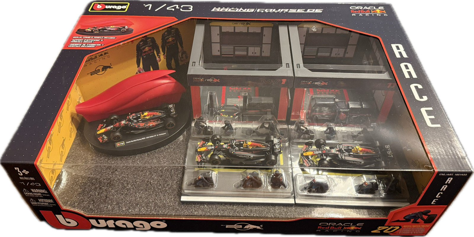 Bburago 1:43 Formula F1 Racing Paddock Set Oracle Red Bull