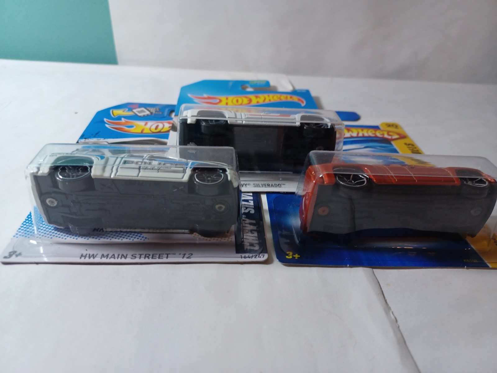Hot Wheels Chevy Silverado lot of 3, 2007 New M 2012 Main Street 2016 Hot Trucks