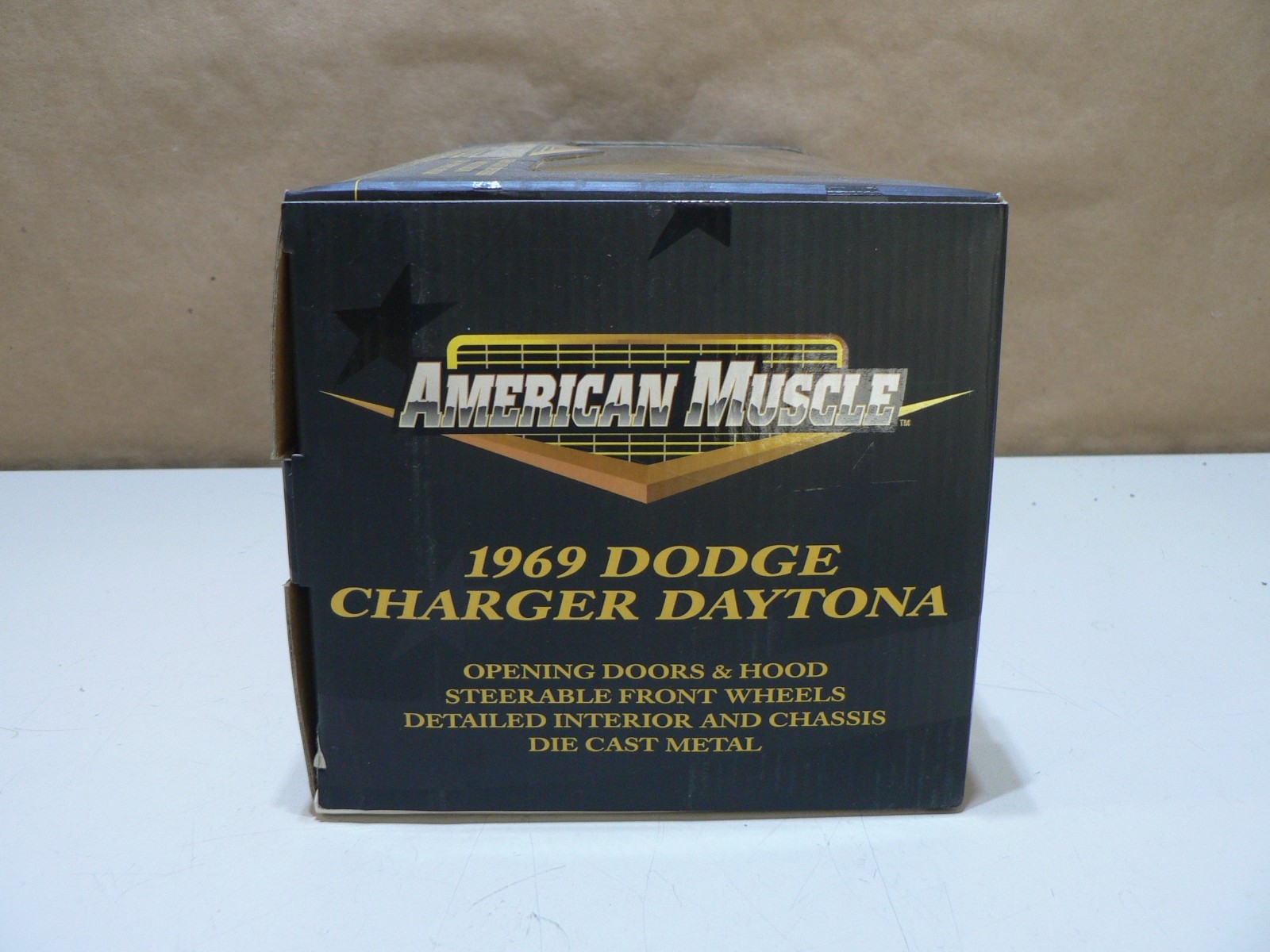 Vintage Ertl American Muscle 1969 Yellow Dodge Charger Hemi Daytona Die Cast