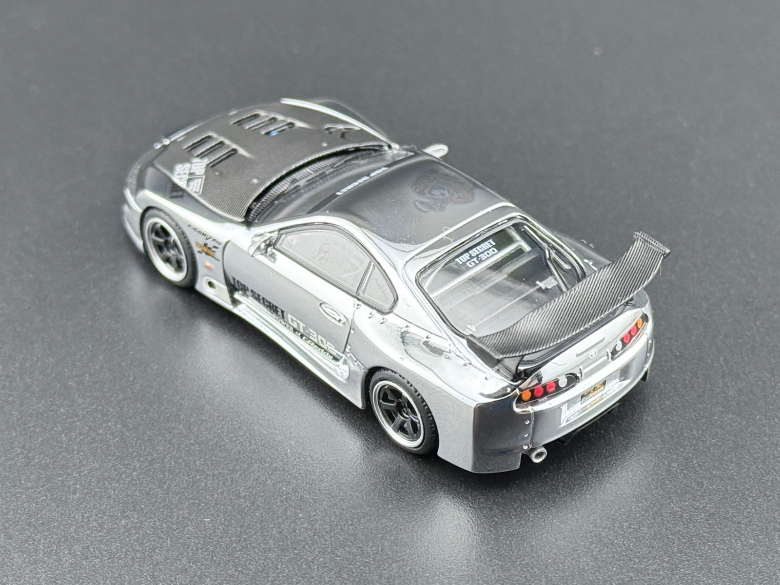 Pop Race Top Secret GT300 Supra Silver Chrome PR640325 1/64