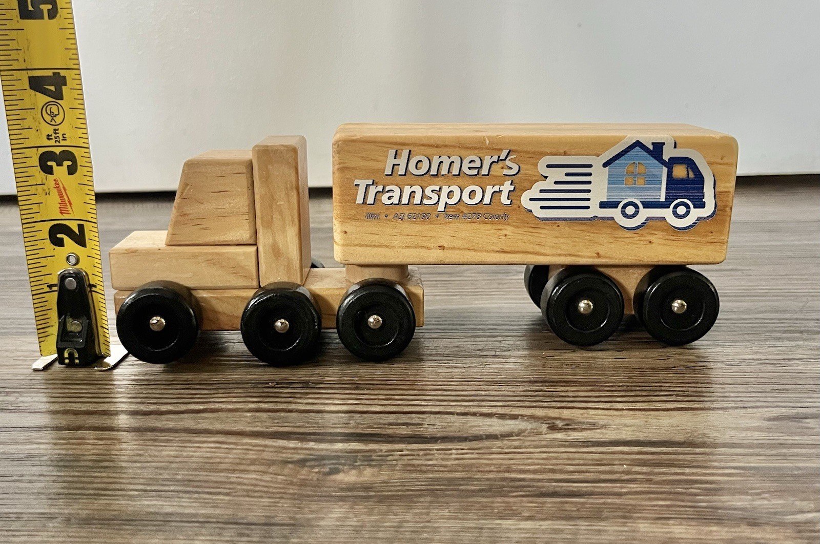 Homer’s Transportation Wooden Semi Truck Toy Trailer Automotive Big Rig Hauler