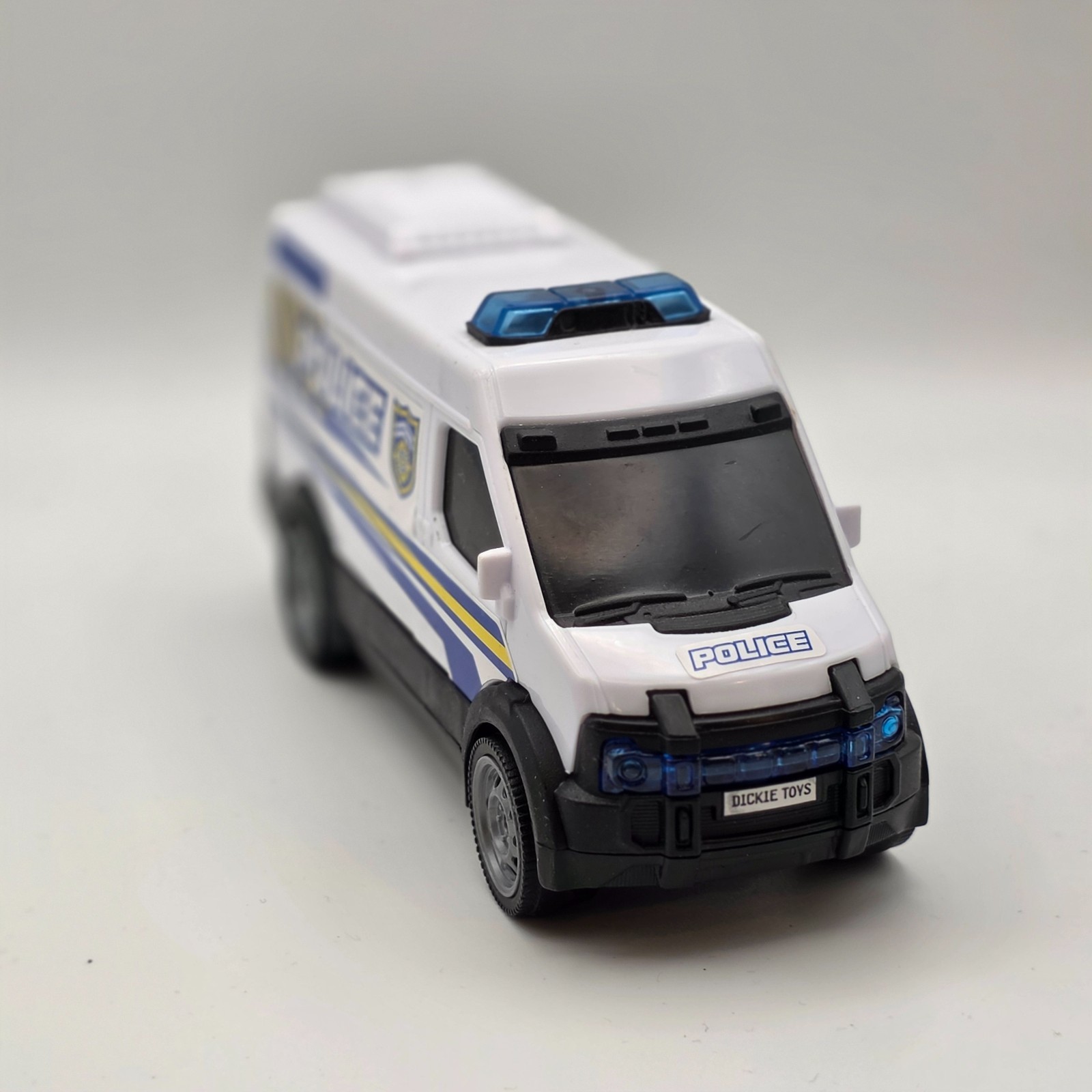 Dickie Toys Police Van Toy Truck White Blue Emergency Vehicle 6in