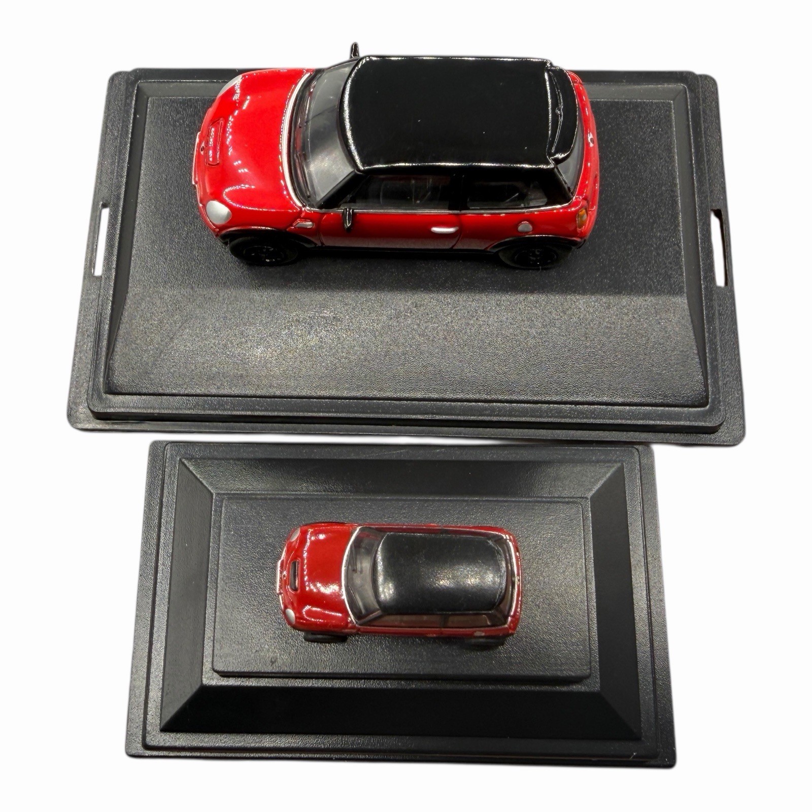 MINI Cooper S Hardtop R56 Chili Red with Black Roof Diecast car Pair of Two