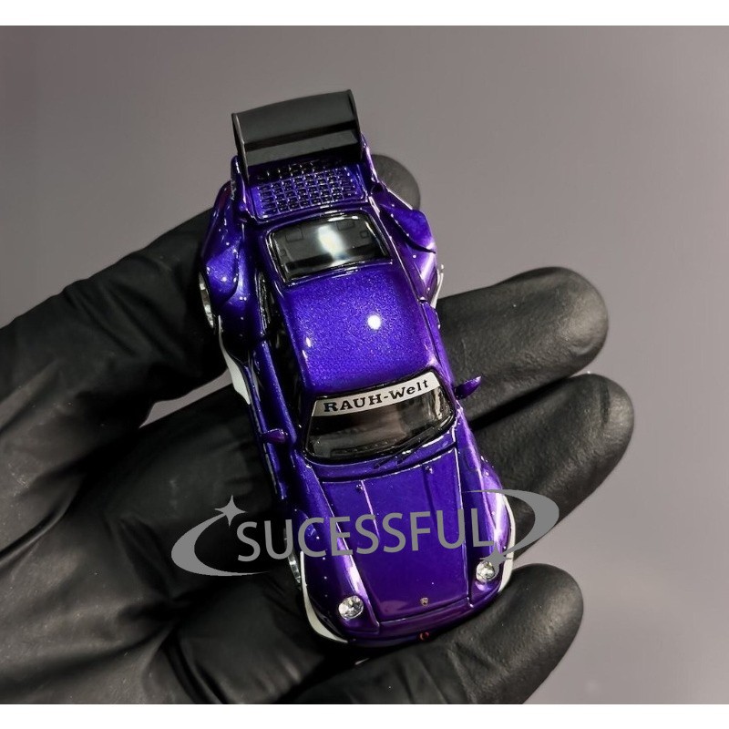 PGM 1/64 Purple Porsche RWB 993 Full Open Diecast Metal Model BN
