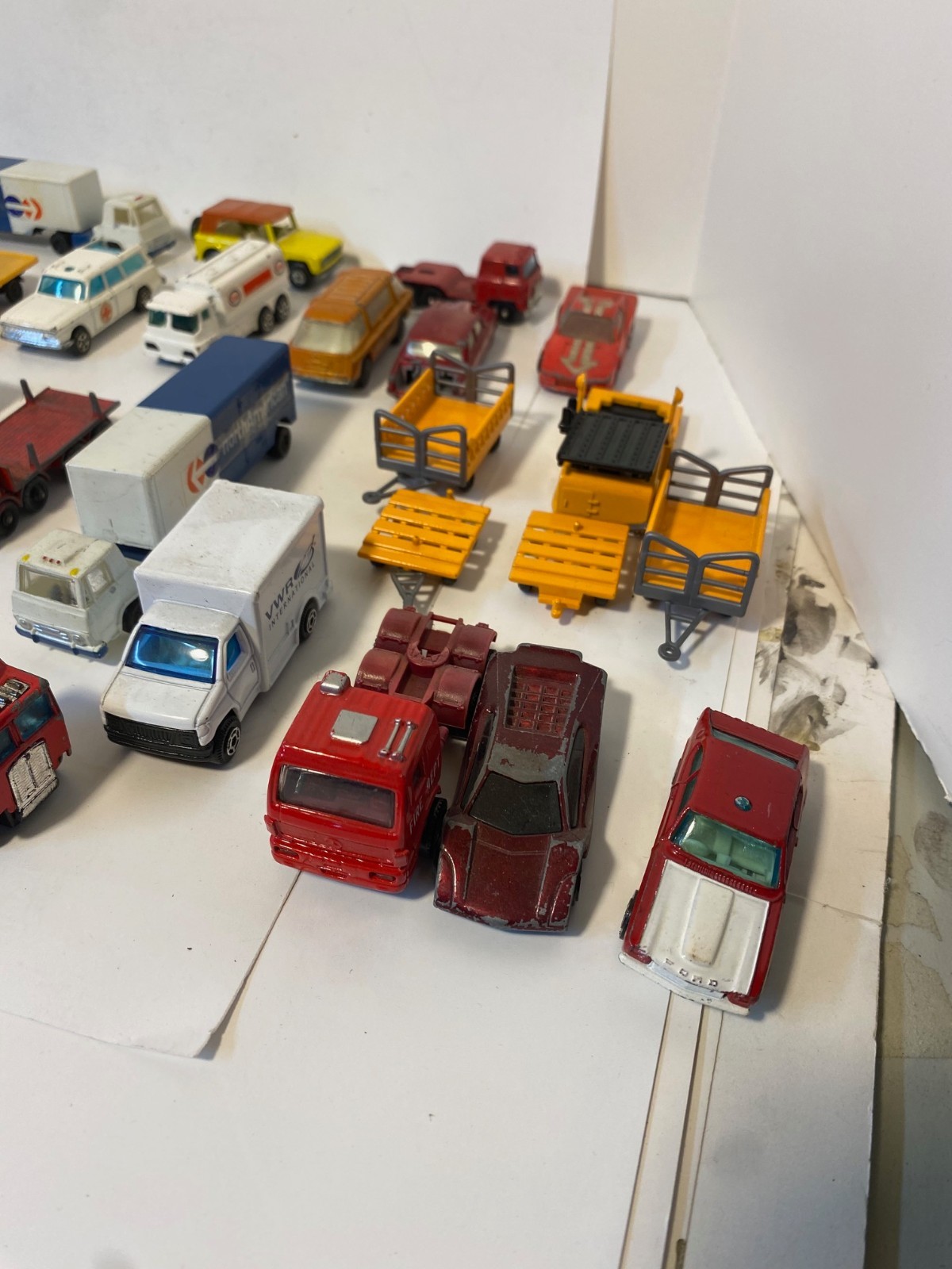 Lot of 185 Matchbox cars, trucks, and other equipment HO scale