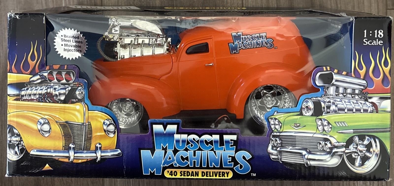 Muscle Machines 1/18 Scale Model Car 71169 – 1940 Sedan Delivery – Orange
