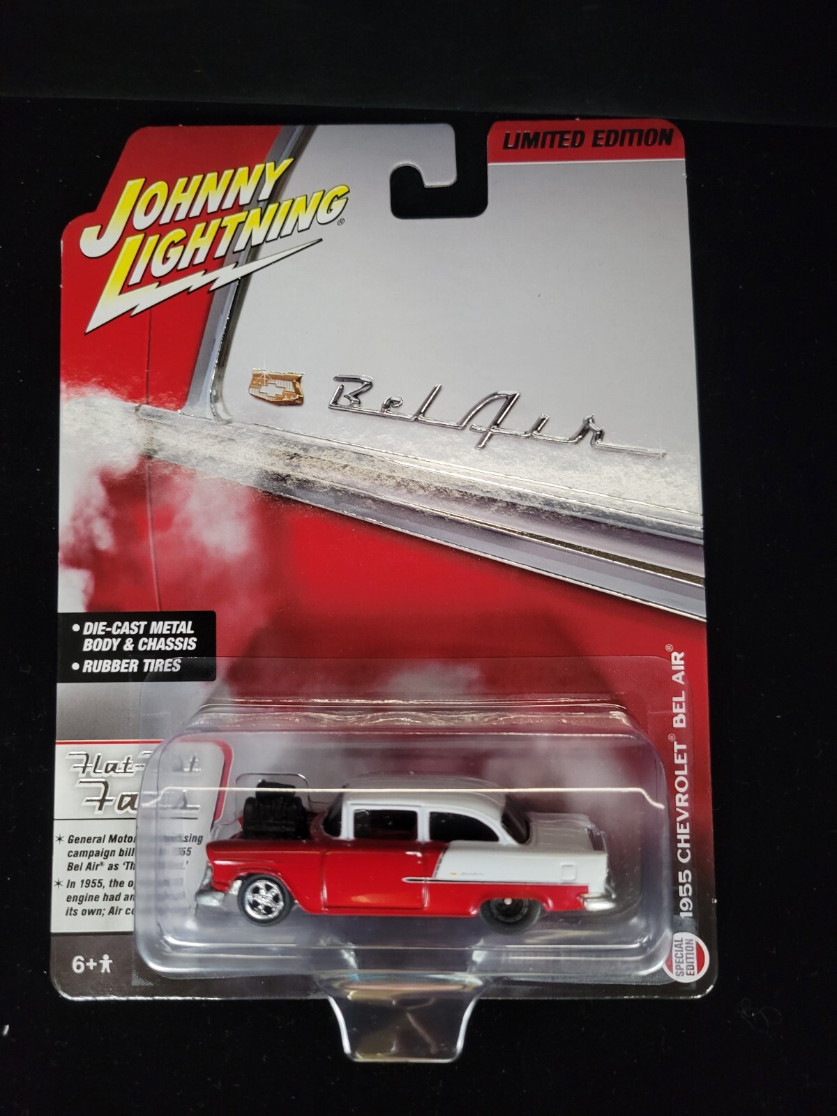 Johnny Lightning HOBBY EXCLUSIVE ’55 Chevy Bel Air 1:64 Diecast (RED/WHITE) 408