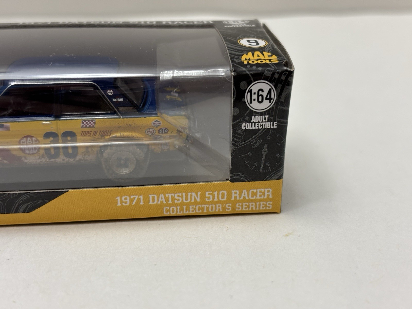 Greenlight 1971 Datsun 510 Racer MAC TOOLS EXCLUSIVE Collector’s Series Yellow