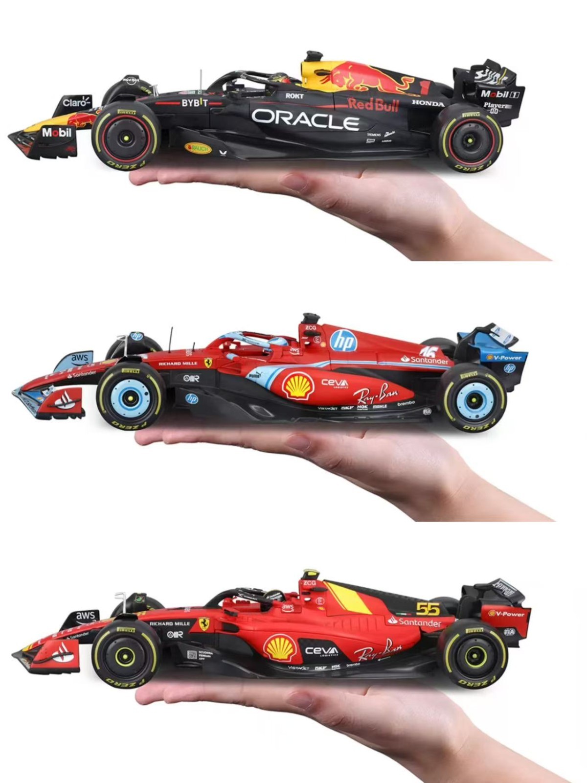NIB Bburago 1:18 Formula F1 Racing Livery Diecast Car Ferrari & Red Bull