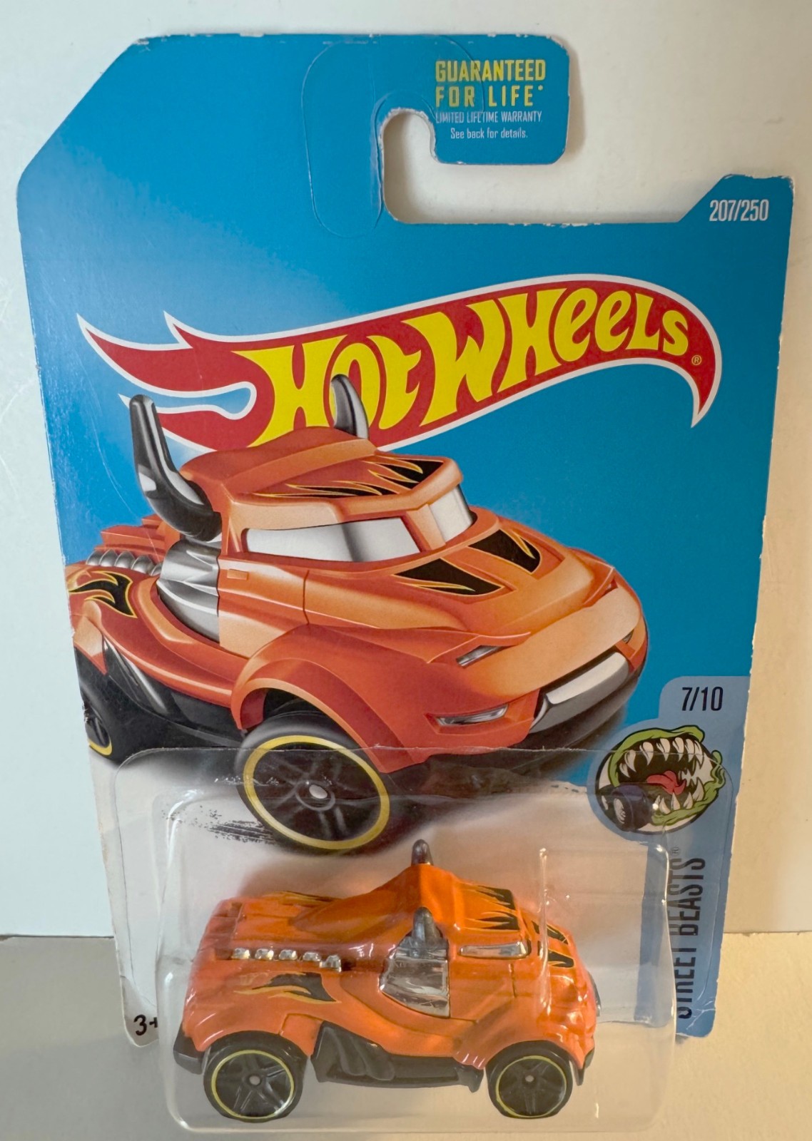 Hot Wheels “STEER CLEAR” Orange Street Beast Car – NEW UNOPENED PACKAGE – 2015