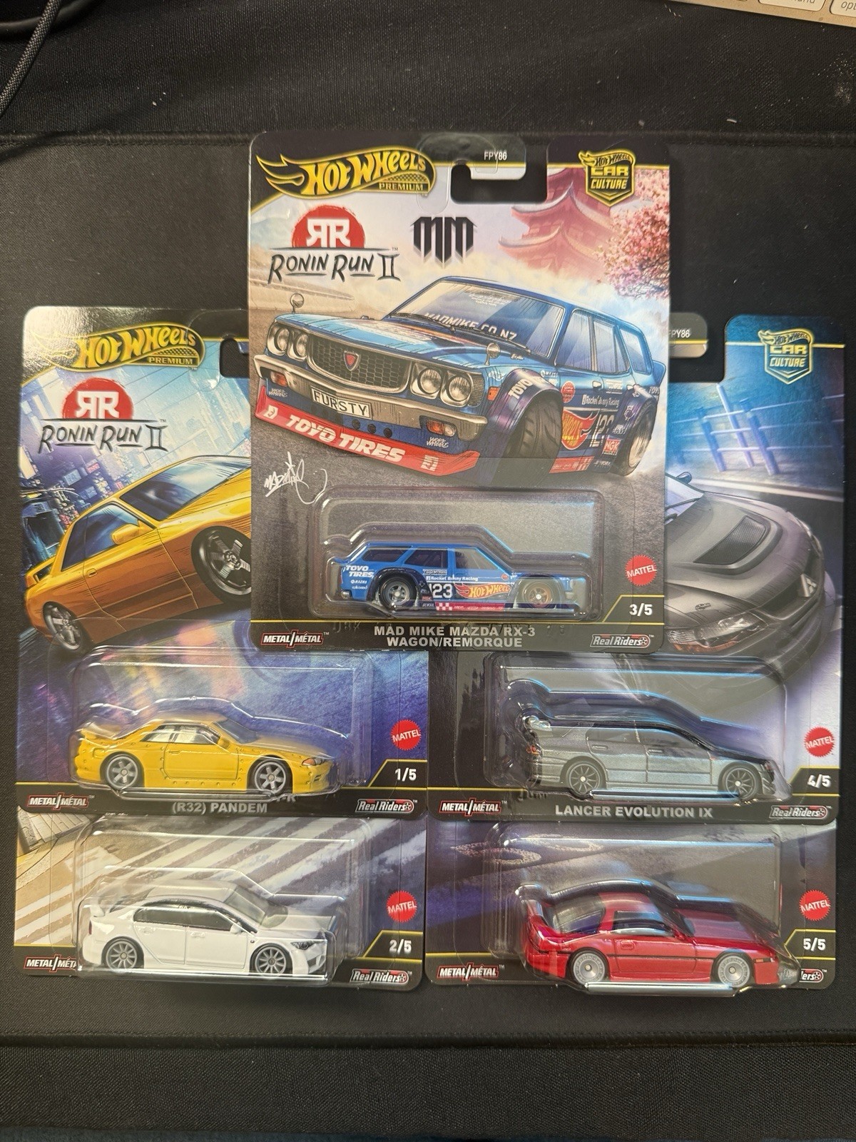 HOT WHEELS 2025 RONIN RUN II CAR CULTURE (SET OF 5) HONDA CIVIC, NISSAN, TOYOTA