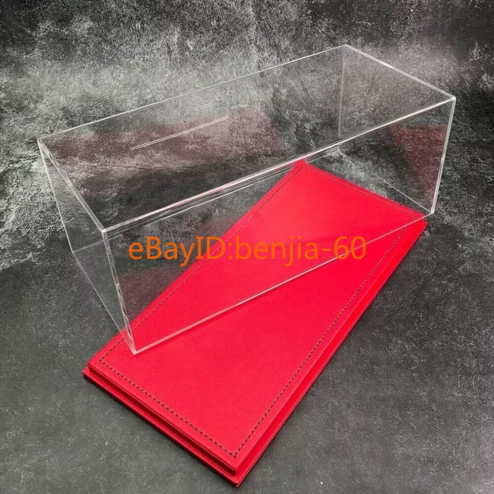 Acrylic Display case show case With black PU Leather Base For 1/18 Car Model New
