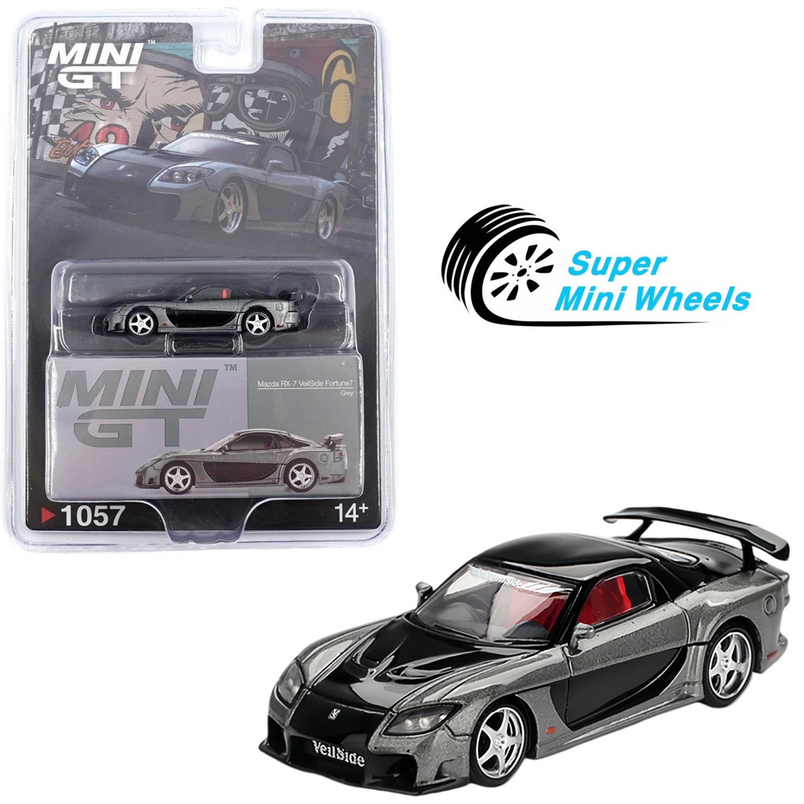 Mini GT 1:64 Mazda RX-7 VeilSide Fortune Grey #1057