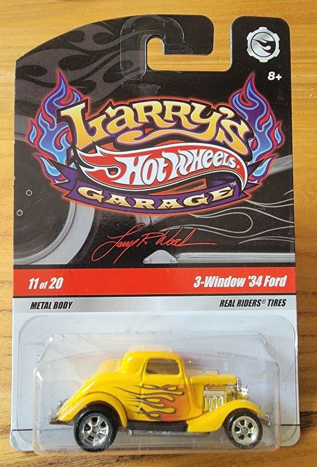 Hot Wheels 2010 Larry’s Garage Yellow 3 – Window ’34 Ford 11/20 Real Riders
