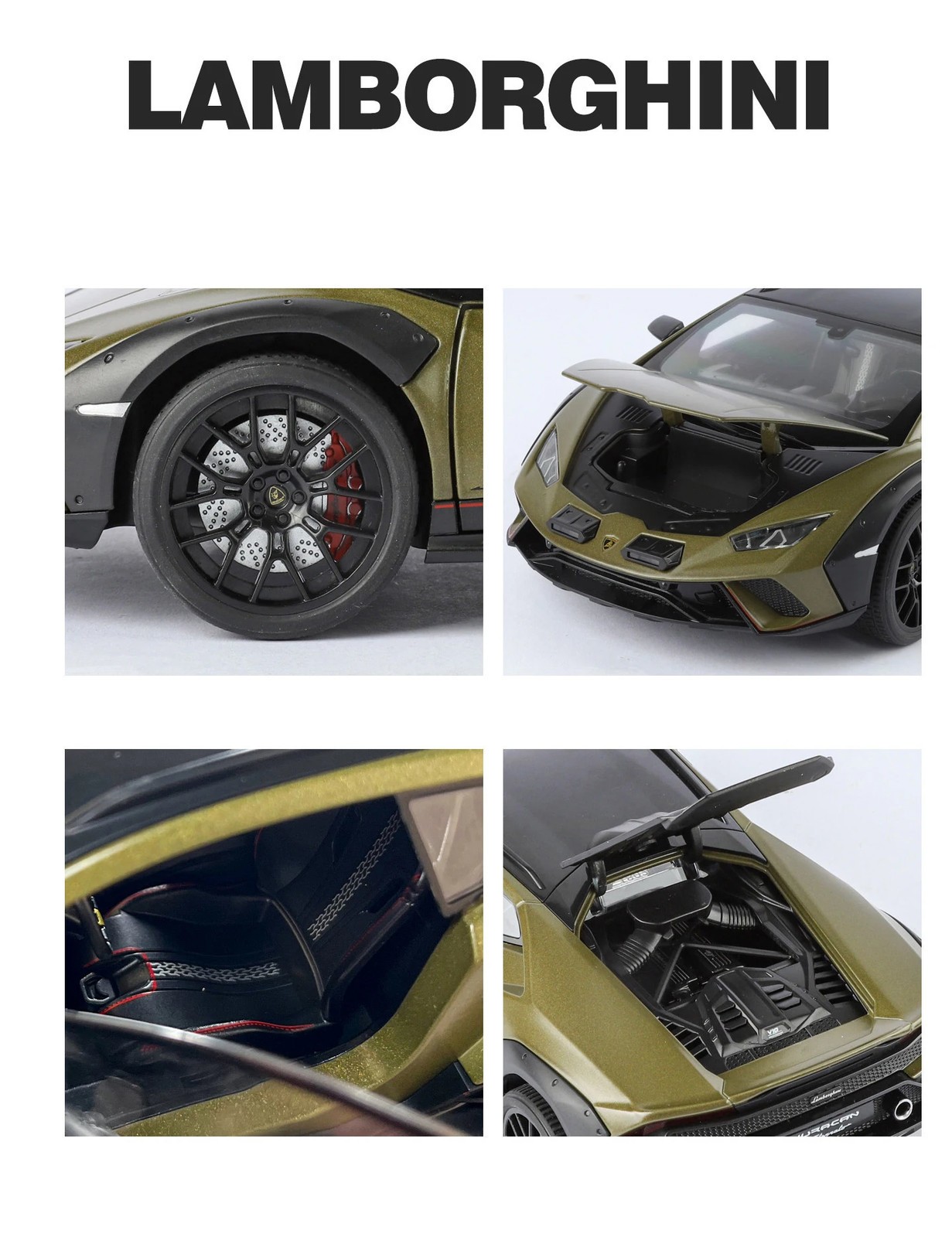 1:18 Lamborghini Huracan Sterrato Alloy Sports Car Model Diecast Metal Track Rac