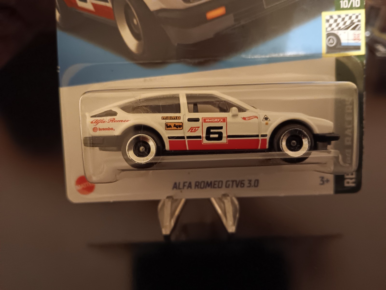 2023 Hot Wheels Retro Racers 10/10 White Alfa Romeo GTV6 3.0 #185 1:64 Scale Car