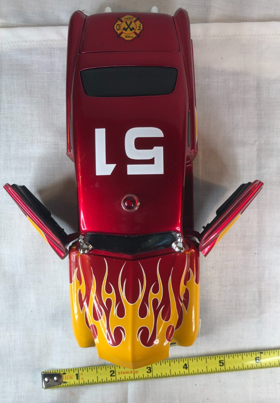 Jada 51 1951 Mercury Merc Chopped Badge City Heat Fire Dept Car 1/24