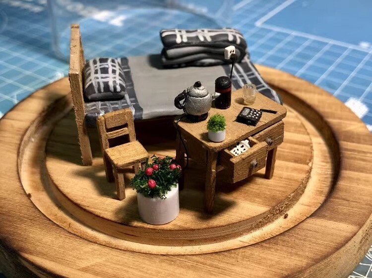Diorama 1:64 Scale Vine Green Plants Potted Plant Model Scene Display Prop Model