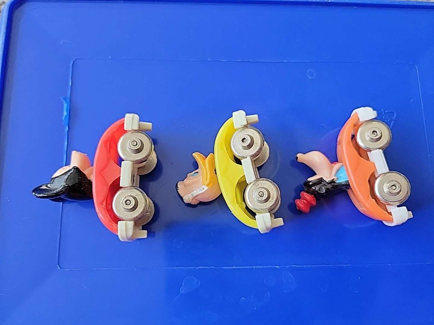 Mickey Mouse Fun Castle Set of 3 Roller Coaster Cars 1960 W Donald, Goofy