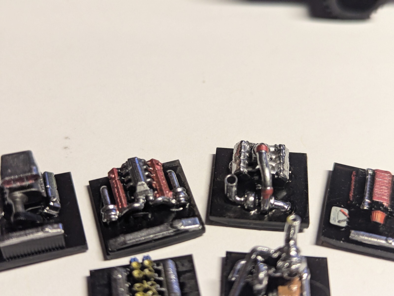 Custom 3D printed engines for M2 square body LOT of 6 (Painted)