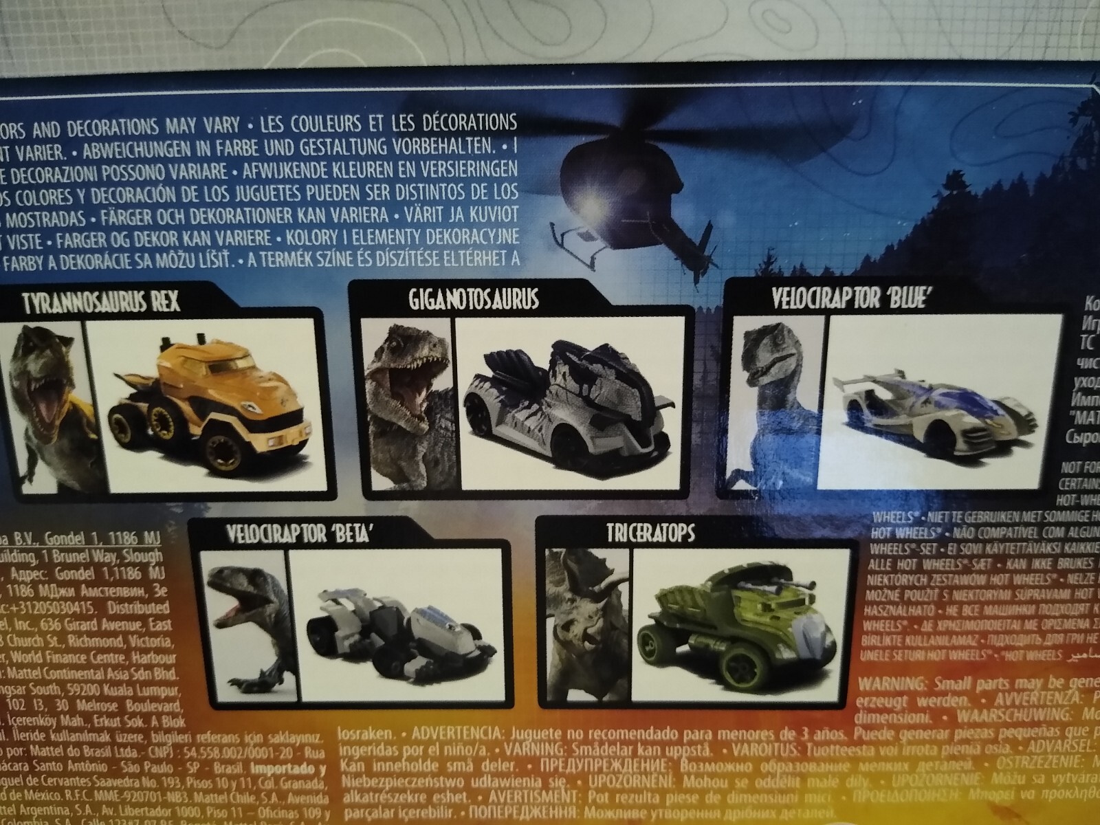 Hot Wheels Jurassic World Dominion 1:64 Car Set – GYJ92 ~NEW