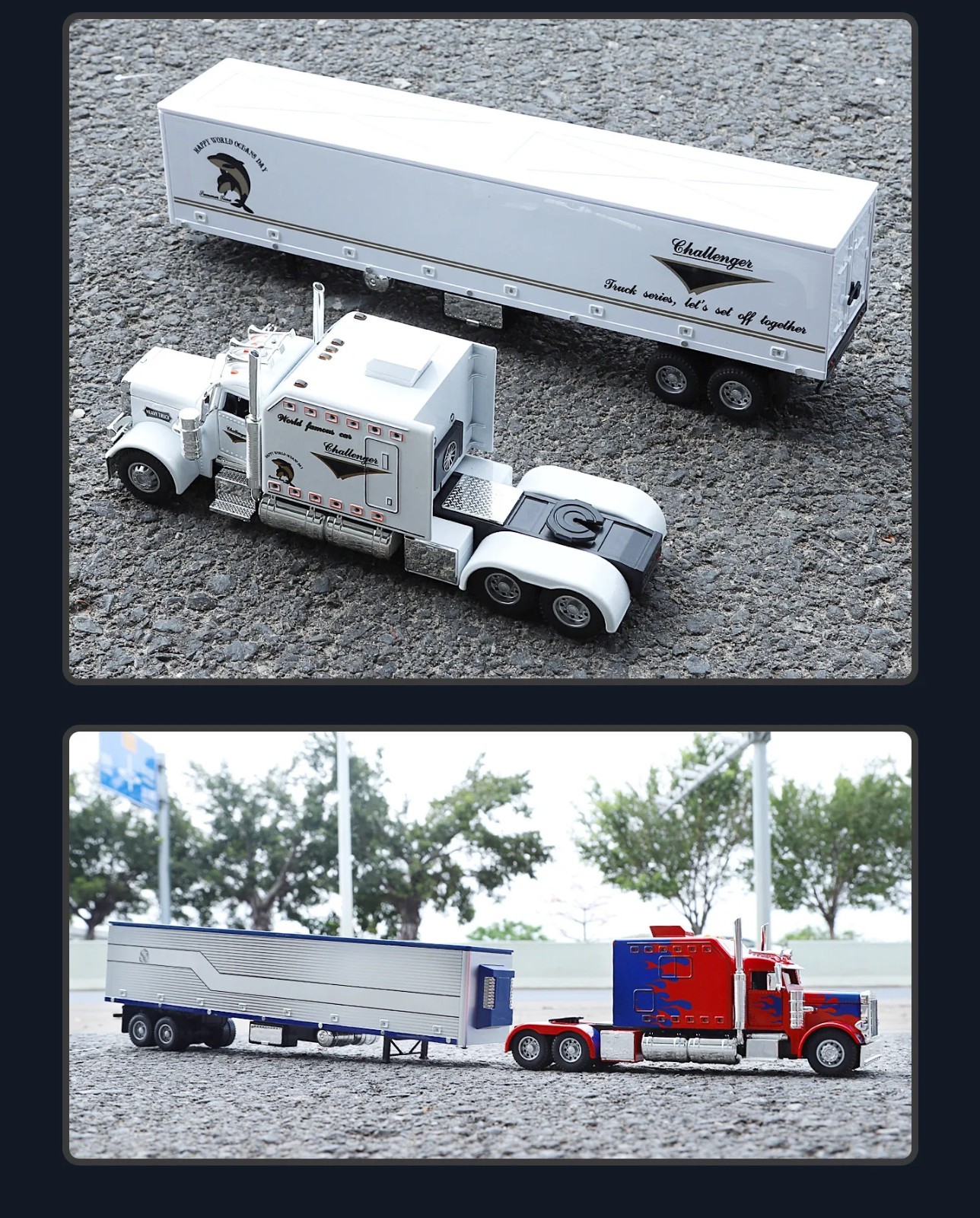 1:24 Diecast Vehicle for Peterbilt Heavy Truck 389 Model Truck Toy Sound Light