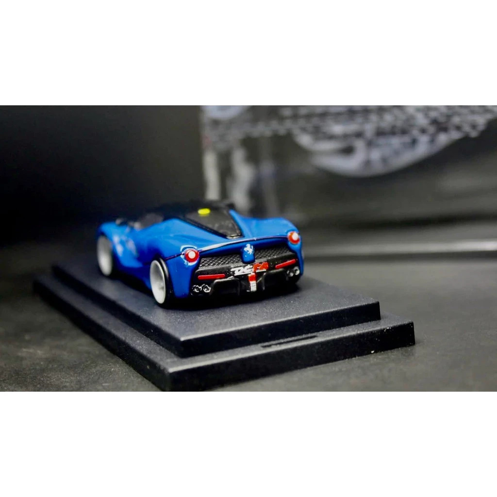 NEW Hot Wheels LaFerrari CUSTOM Replica Blue Rubber Tire Car Display Case