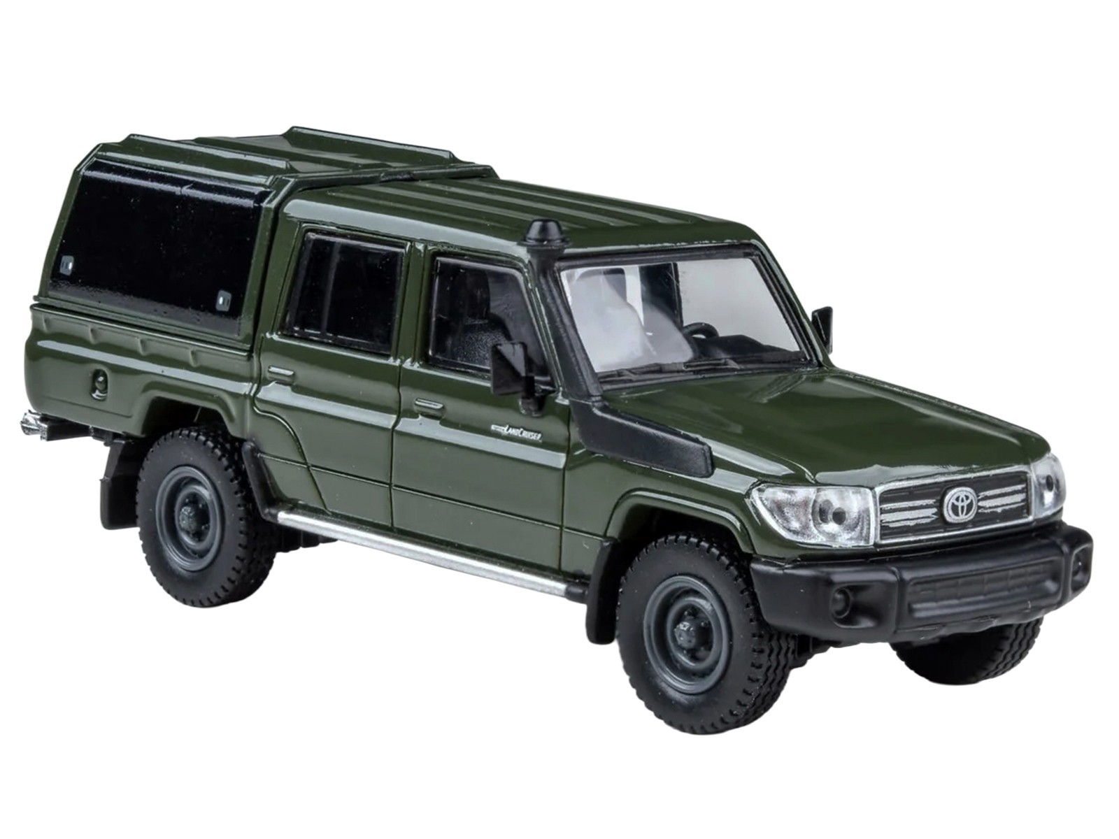 2014 Toyota Land Cruiser LC 79 with Camper Shell Military Green 1/64