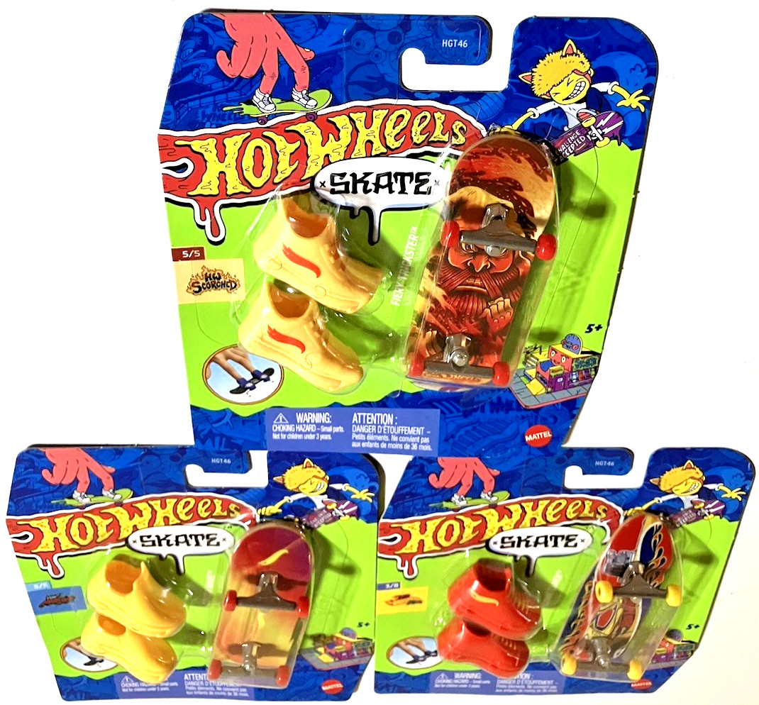 Hot Wheels ~ SKATE ~ Fingerboard Skateboard ~ 3 SERIES ~ Lot Of 3 ~ BRAND NEW