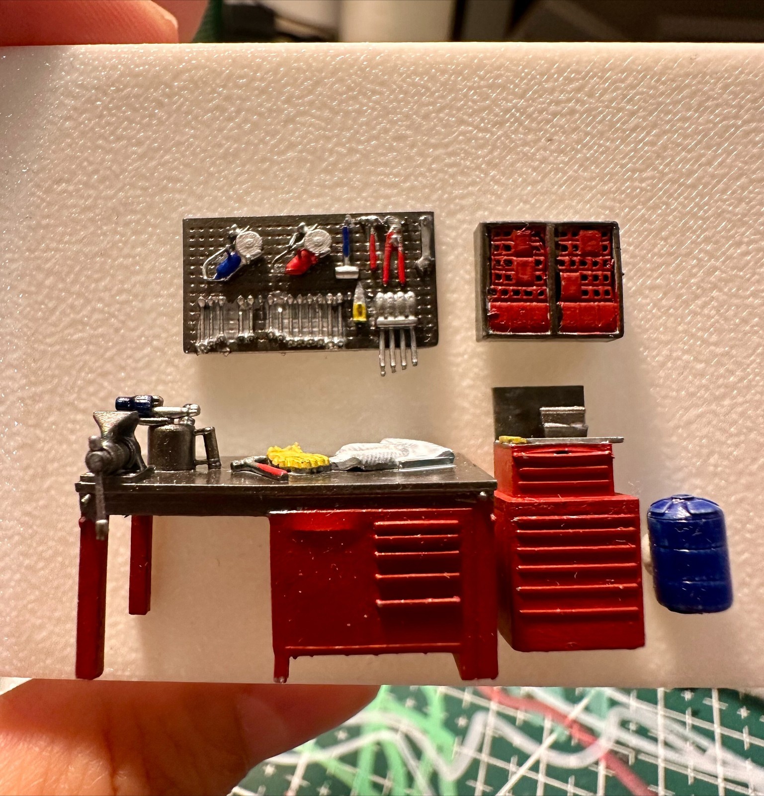 1/64 Diorama Car Garage Workbench Set Car Repair Workshop Display Props Model US