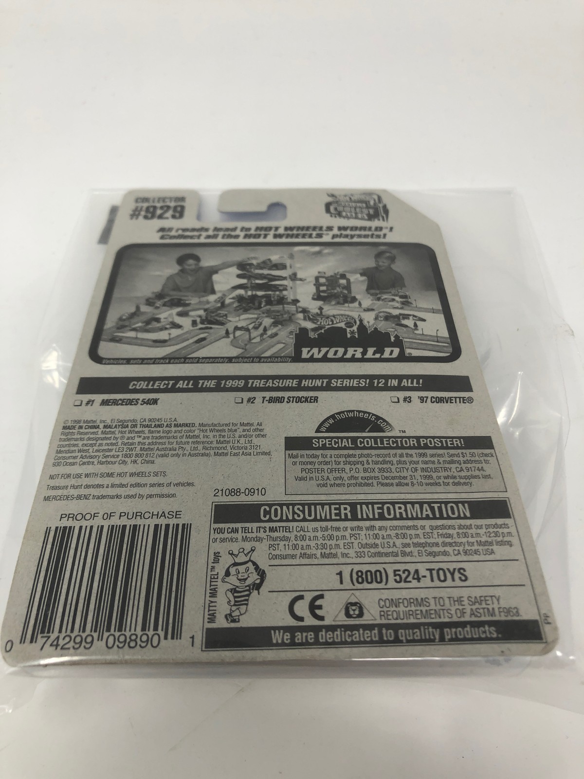 1999 Hot Wheels Treasure Hunt Mercedes 540K 1/64 Collector #929 Limited Edition