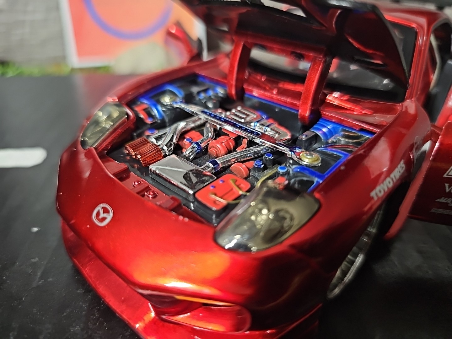 Jada Import Racer Rare Red Mazda RX-7 1:24 Scale Diecast Car NO BOX