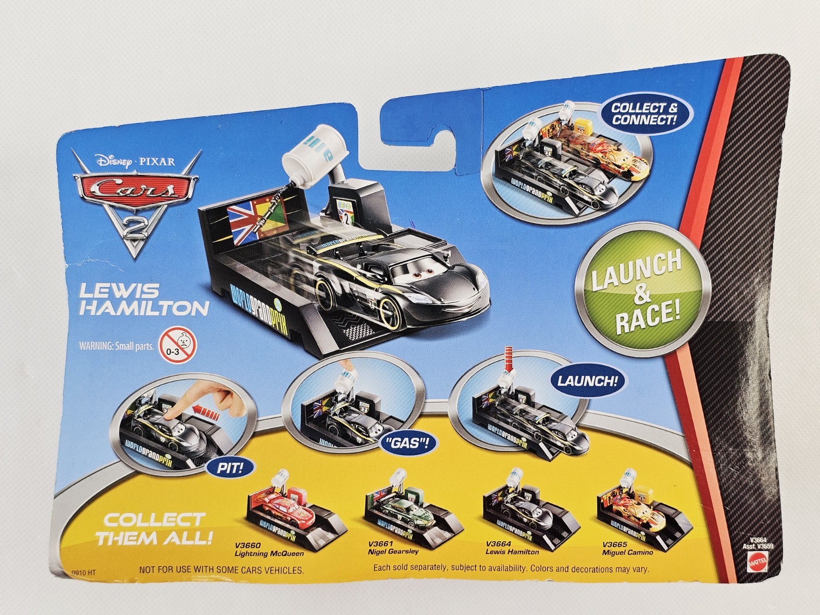 Disney Pixar Cars 2 Pit Stop Launchers Lewis Hamilton Launch & Race 2010 New NOS