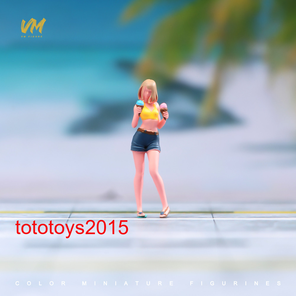 1/18 1/24 1/43 1/64 1/87 1/72 Summer Ice Cream Girl Scene Miniature Figure Doll